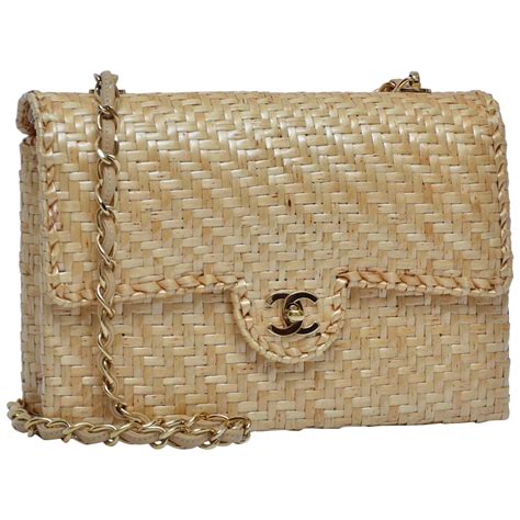 chanel straw handbag